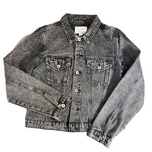 Mia & Madison jean jacket acid wash black size large